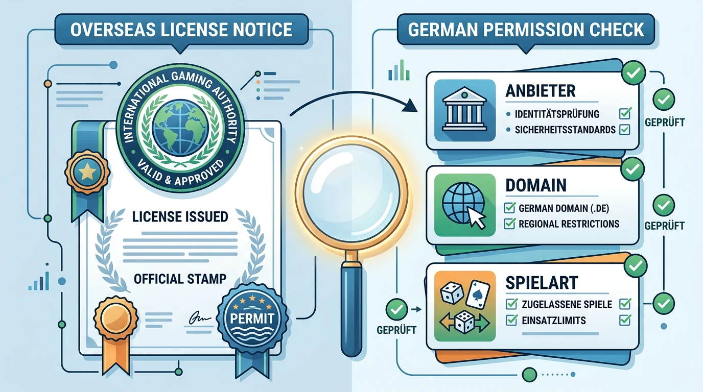 Vergleich zwischen ausländischem Lizenzhinweis und deutscher Erlaubnisprüfung