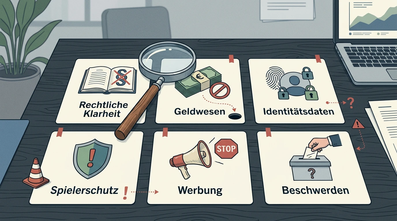 Übersicht zu Risikoarten bei Online-Glücksspiel ohne klare deutsche Erlaubnis